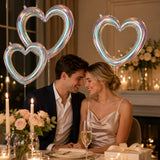 Iridescent Hollow Heart Balloons, 4 Pcs 40 Inch Clear Rainbow