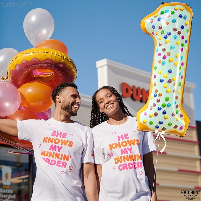 KatchOn, Giant One Donut Balloon - 40 Inch | Donut 1 Balloon for