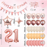 21st Birthday Decorations for Her Retro Pink Nude Number 21 Balloon