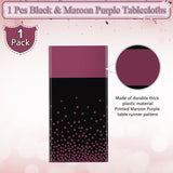 1Pcs Black and Maroon Tablecloth Party Decorations,Plastic Black