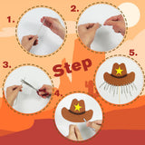 Western Cowboy Cake Topper Brown Ball Cake Decorations Cowboy Hat