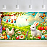 Nuxovilar Easter Banner Polyester 43x70.86 Inches Large Easter Banner