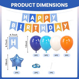 Blue Orange Dog Happy Birthday Banner Sport Summer Birthday