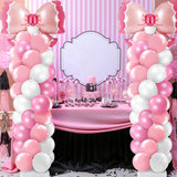 Kasyat 2 Sets Pink Bow Balloon Column Stand Kit with 2 Pink Bow Foil