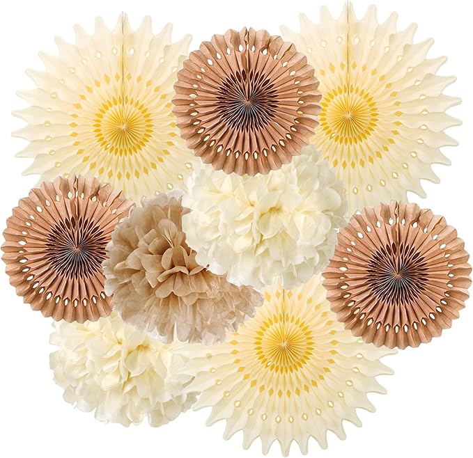 SUNBEAUTY Brown Party Decorations Boho Wedding Party Decor Brown