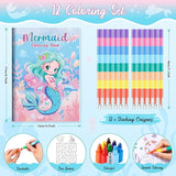 24 Mermaid Mini Coloring Books Kids with 24 Stacking Crayons Little