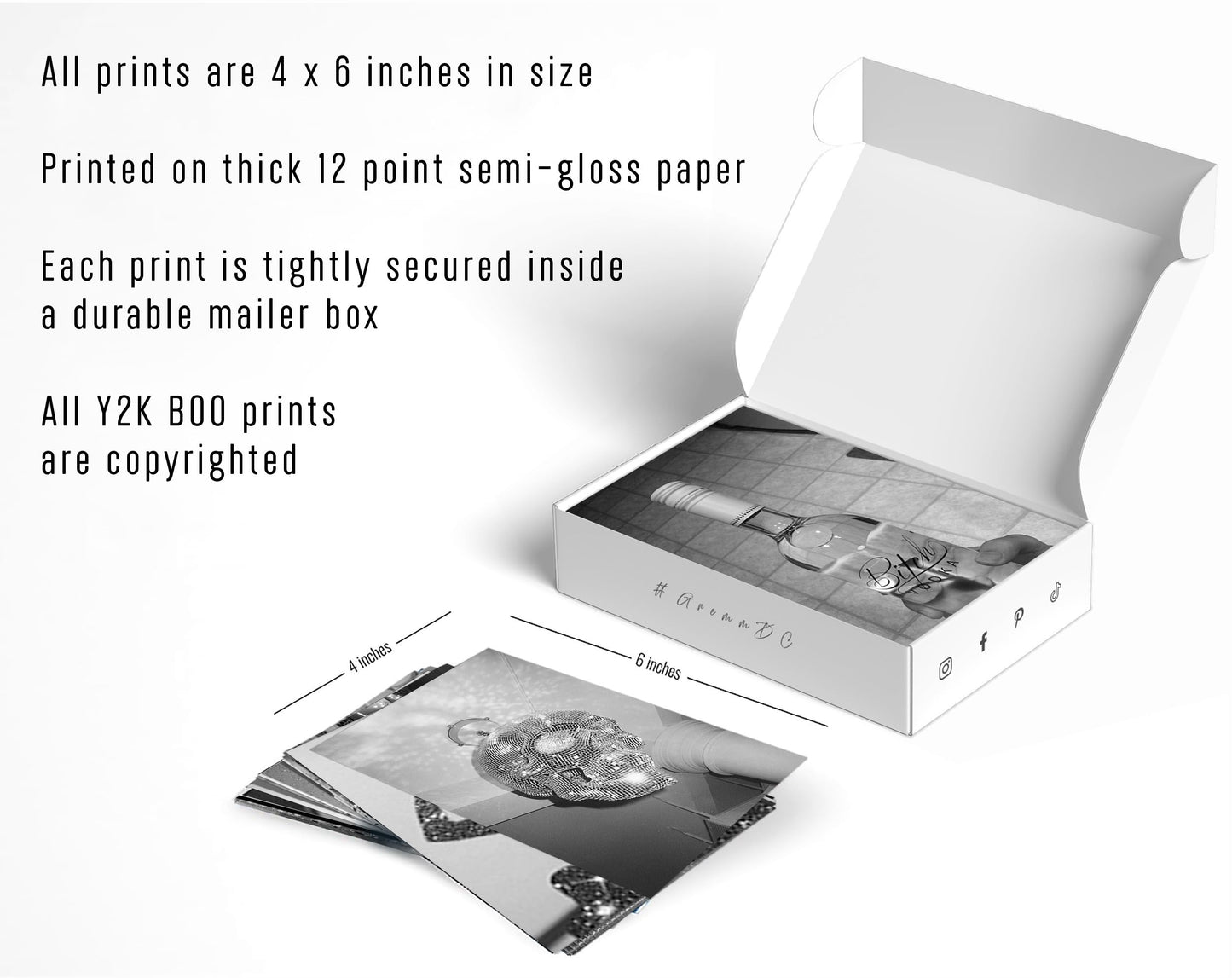 Y2K BOO Trendy & Classic Black & White Aesthetic Wall Collage Kit –