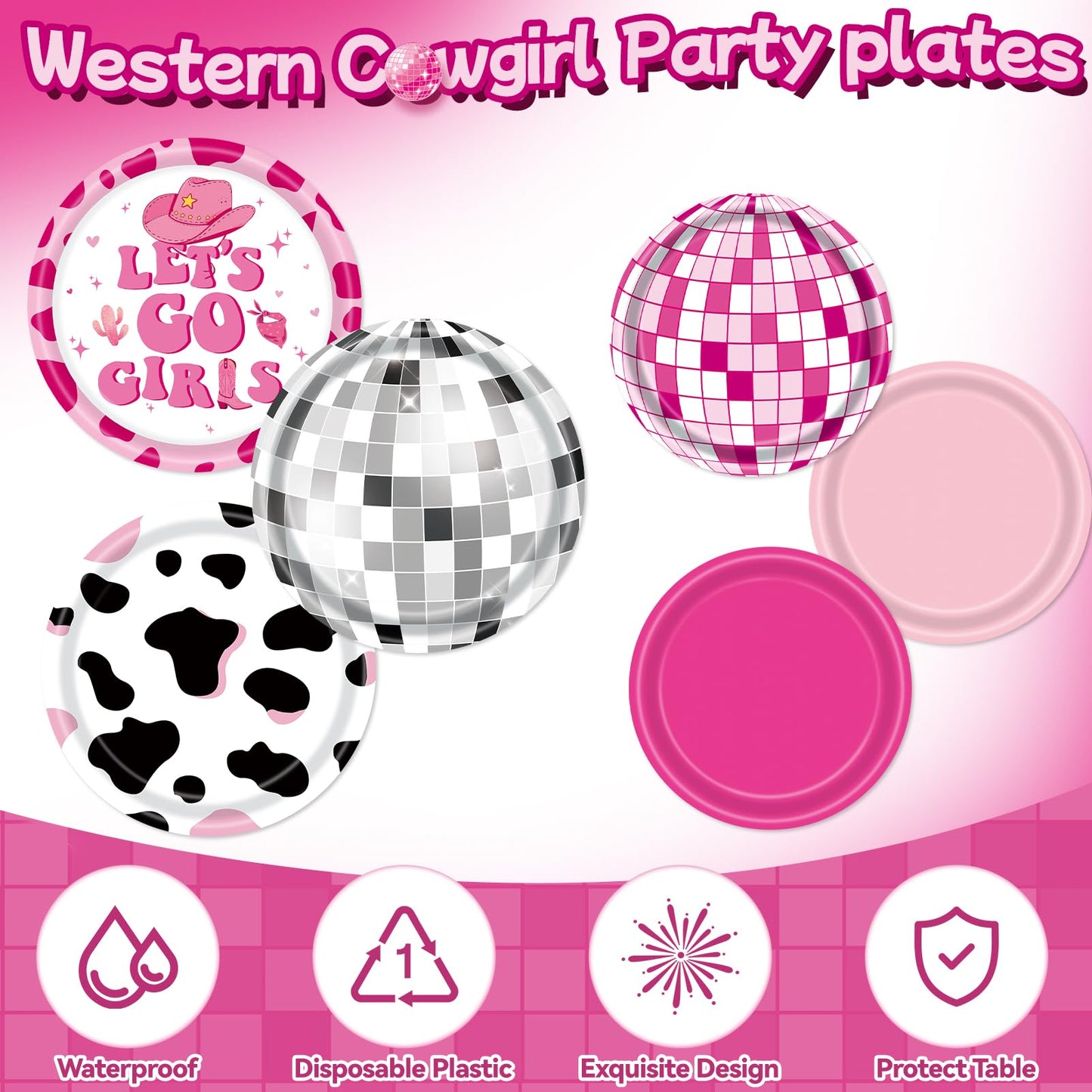 147pcs Cowgirl Birthday Party Decorations, Disco Cowgirl Party
