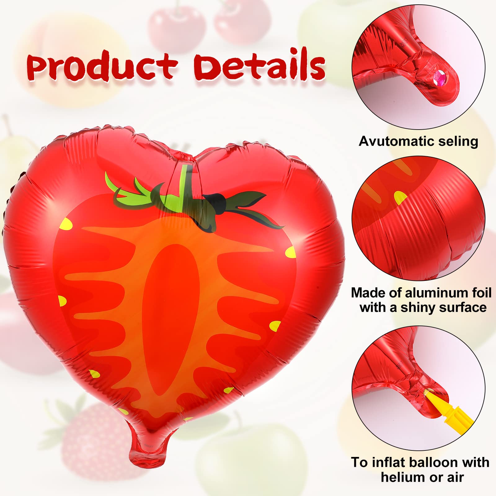 28 Pcs Summer Fruit Foil Aluminum Helium Balloons for Tutti Fruit