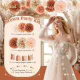AOBKIAT Boho Wedding Decorations Set,28 PCS Dusty Brown Tissue Paper