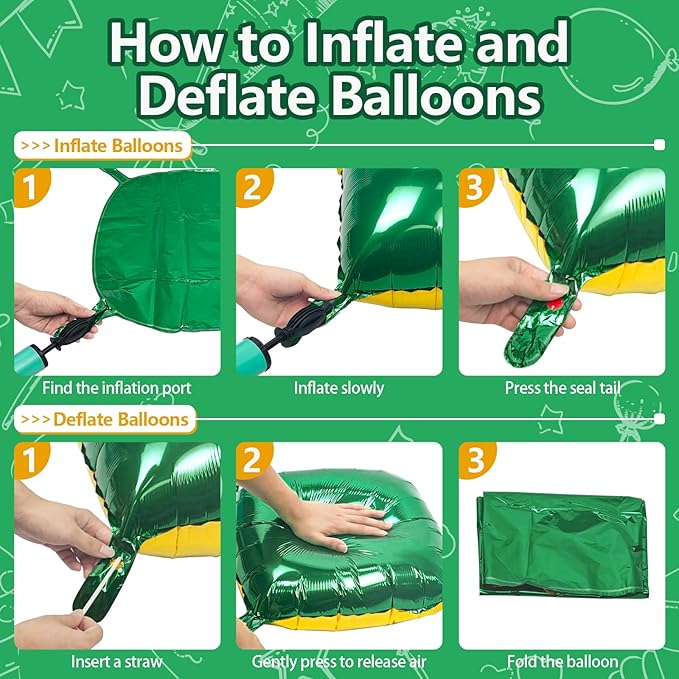 25PCS Christmas Balloons Green Gold Square Foil Balloon Wall