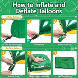 25PCS Christmas Balloons Green Gold Square Foil Balloon Wall