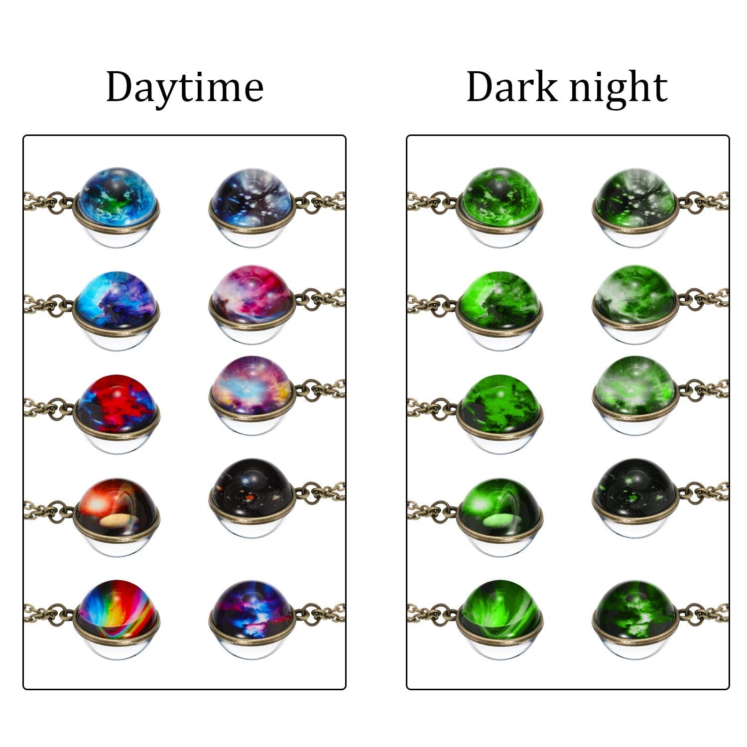 10 Pcs Galaxy Necklace Party Favors Outer Space Galaxy Ball