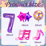 9Pcs Kpop Birthday Decorations - Kpop Music Balloons Hot Pink Mus 7