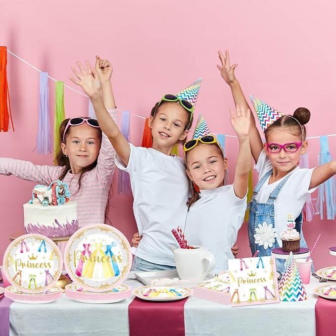 96Pcs Princess Birthday Party Decorations Princess Themed Tableware