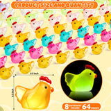SYWHXY 192PCS Luminous Mini Resin Chickens Miniature Animals, Tiny
