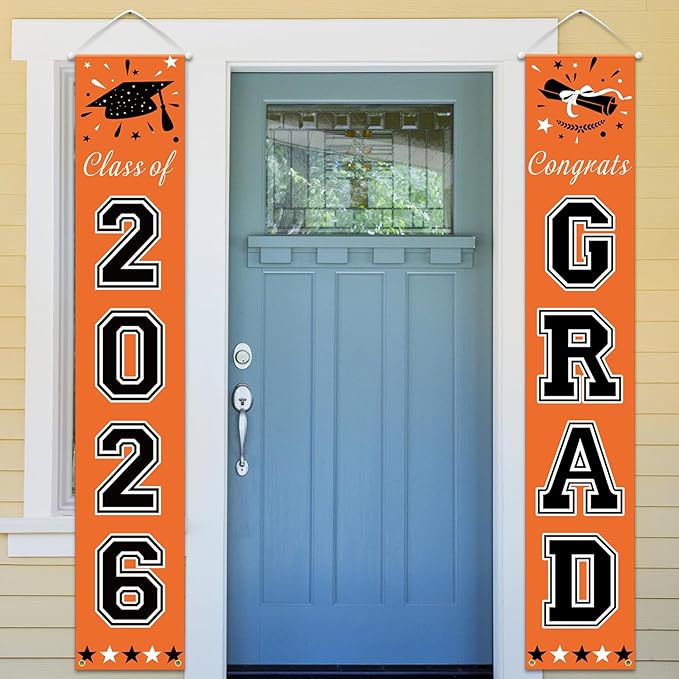 DAZONGE 2026 Graduation Party Decorations Orange and Black - Congrats
