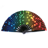 Folding Fan UV Glow Rave Bamboo Hand Fan Carnival Decoration Dancing