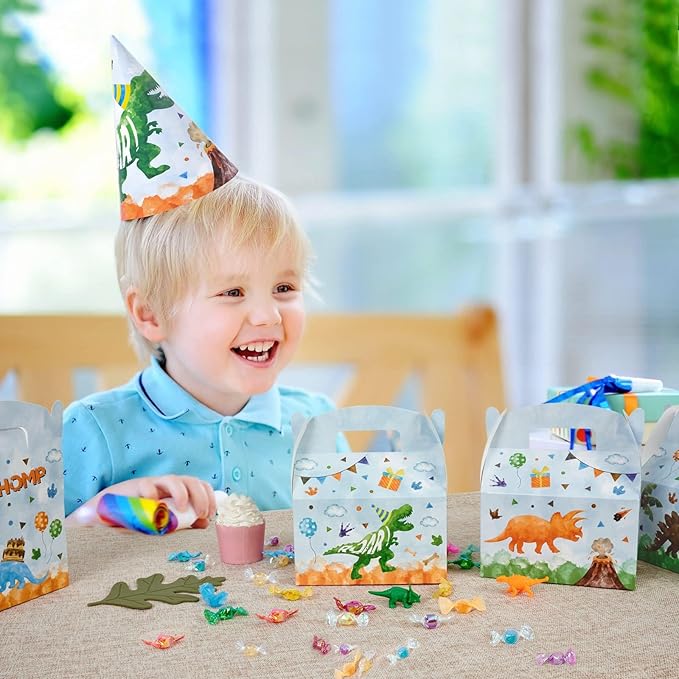 WERNNSAI 12 Pack Dinosaur Party Boxes - Dinosaur Birthday Decorations