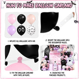 120 Pcs Pink and Black Balloon Arch Kit Scary Ghost Boo Halloween