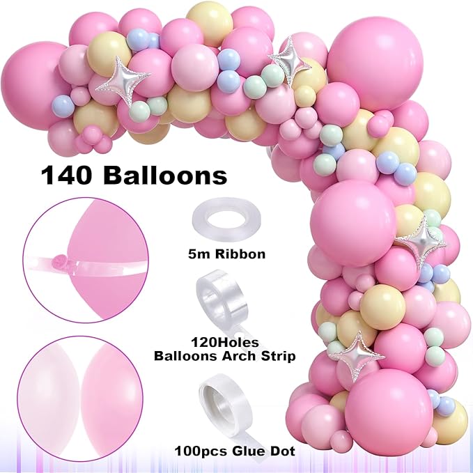 142Pcs Pink Unicorn Party Decorations Birthday Supplies for Girls