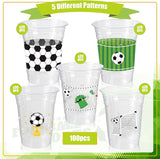 100Pcs Soccer Party Decorations Cups, 12 OZ Disposable Plastic