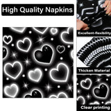 Qyeahkj 100 Pcs 2000s Party Plates Napkins Forks Set Black Heart