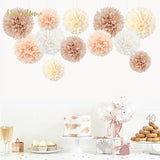 NICROHOME EUR Wedding Decorations, 12 PCS Ivory Champagne Tissue