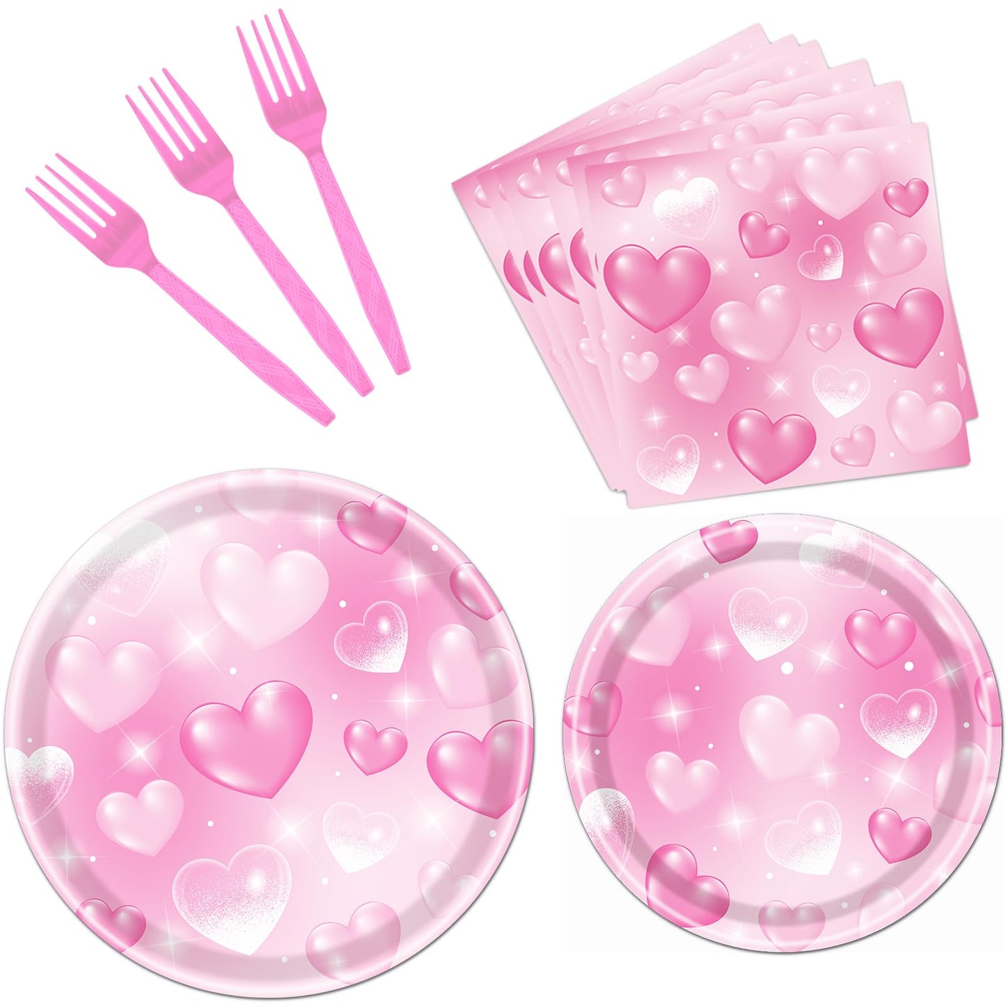 Rakuto 96PCS 2000s Party Decorations - Y2k Heart Disposable Paper