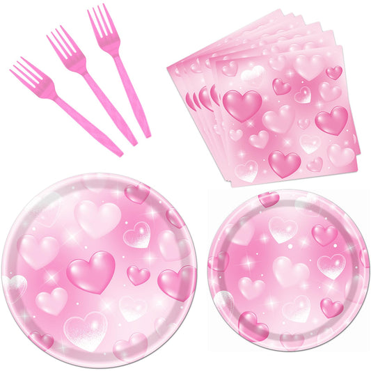 Rakuto 96PCS 2000s Party Decorations - Y2k Heart Disposable Paper
