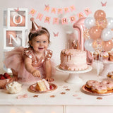 Baby Girl Rose Gold First Birthday Decorations Rose Gold Pearl White