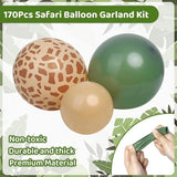 170Pcs Jungle Safari Balloons Garland Kit Safari Baby Shower