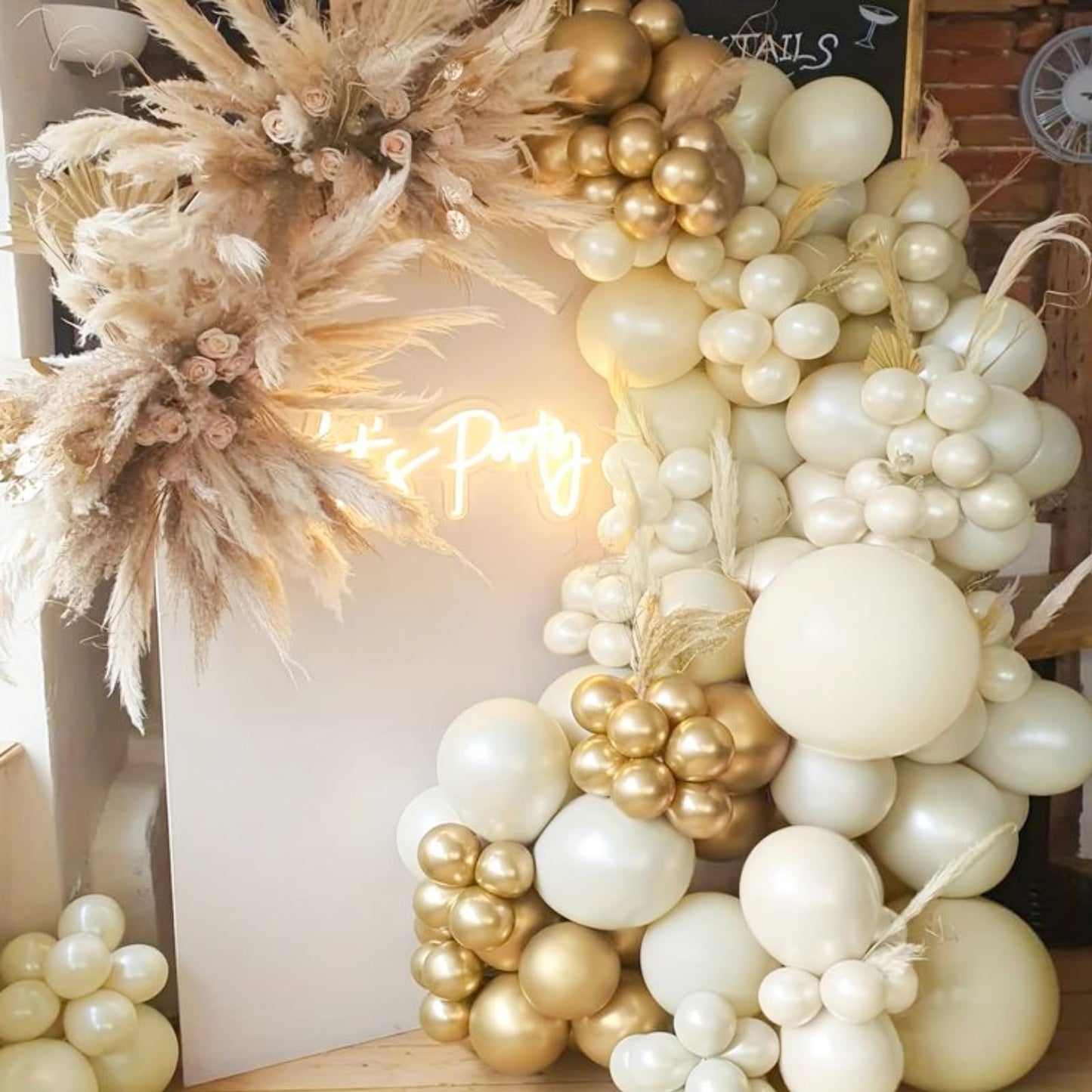 PartyWoo Neutral Balloon Arch Kit Garland 140pcs Different Sizes of 18