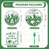 96Pcs Camp Bachelorette Party Supplies Mountain Camp Plates and