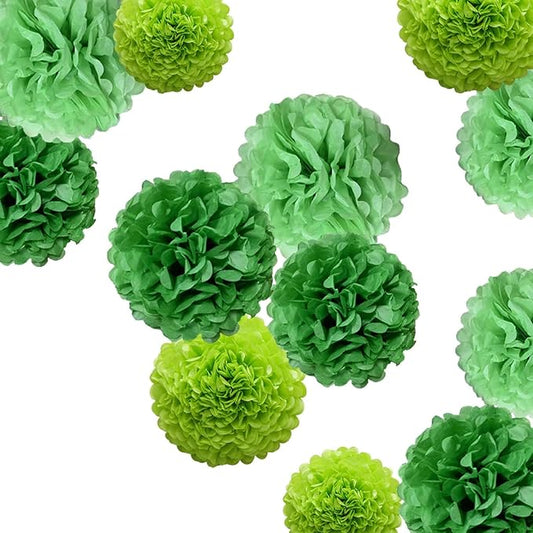 Green Tissue Paper Pom Poms for St.Patrick Day Irish Ceiling Wall