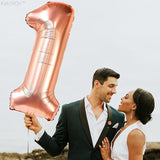 KatchOn, Rose Gold 1 Balloons for 1st Birthday - 40 Inch | Peach