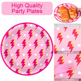 100 Pcs Preppy Party Plates Napkins Forks Supplies Set Disposable