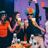 50 Pcs Halloween Cups 12 oz Spider Plastic Cups Clear Happy