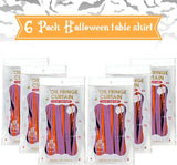 6 Pack Halloween Table Skirt Decorations Orange Purple and Black