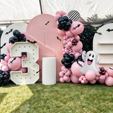Halloween Balloon Arch Garland Kit Black Pink Macaron Orange Black