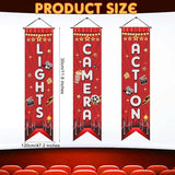 Tegeme Movie Night Porch Sign Banner Movie Theme Party Decorations