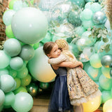 PartyWoo Mint Green Balloons 100 pcs Different Sizes Pack of 36 18 12
