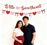 Valentine's Day Little Sweetheart Party Banner Glitter Red Pink
