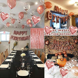 Rose Gold Birthday Party Decorations Set with Rose Gold Happy