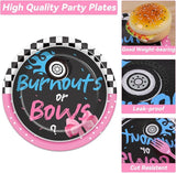 50 Guests Burnouts or Bows Gender Reveal Plates and Napkins Party