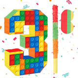 Building Blocks 3rd Birthday Party Decorations Number 3 Pinata with