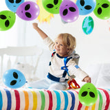 65Pcs Alien Balloons Green Blue Purple Alien Party Latex