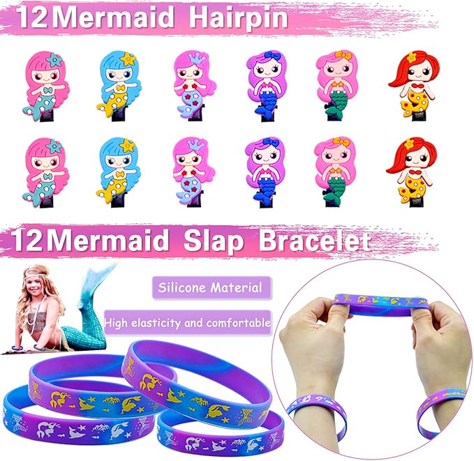 134Pcs Mermaid Party Favors Birthday Decorations for Girls Party