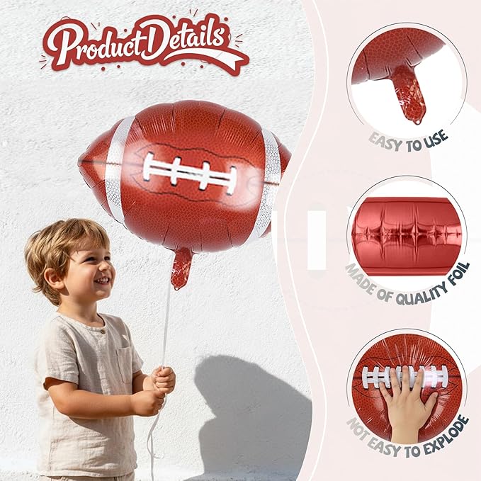 Biapian 26 Inch Football Balloons Set, Football Party Decorations, 6