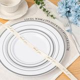 BESTVIP 700PCS Silver Plastic Dinnerware Set for 100 Guests,